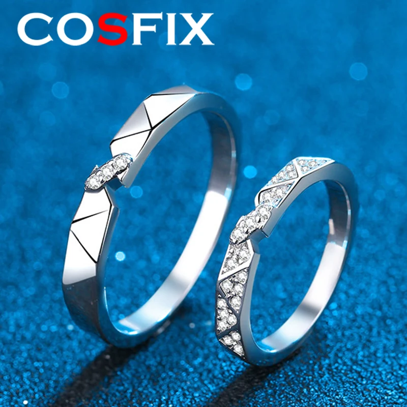 Klasszikus Esküvői Gyűrű Beállítani, hogy Az az Övé Párok Megfelelő Gyűrűk Női Moissanite Eljegyzési Gyűrű, Menyasszonyi Készletek Sterling Ezüst Ékszer