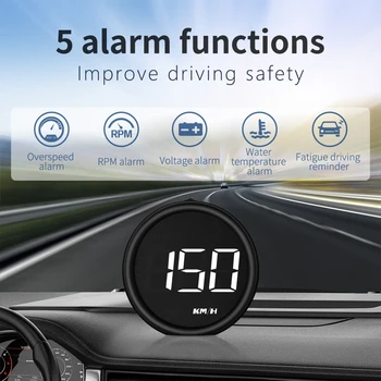 Autó Head Up Display HUD Digitális Kijelzők Kültéri Off-Road Guide GPS fordulatszám-túllépés Riasztás Sebességmérő Fáradtság Vezetői Figyelmeztetés RPM Riasztás
